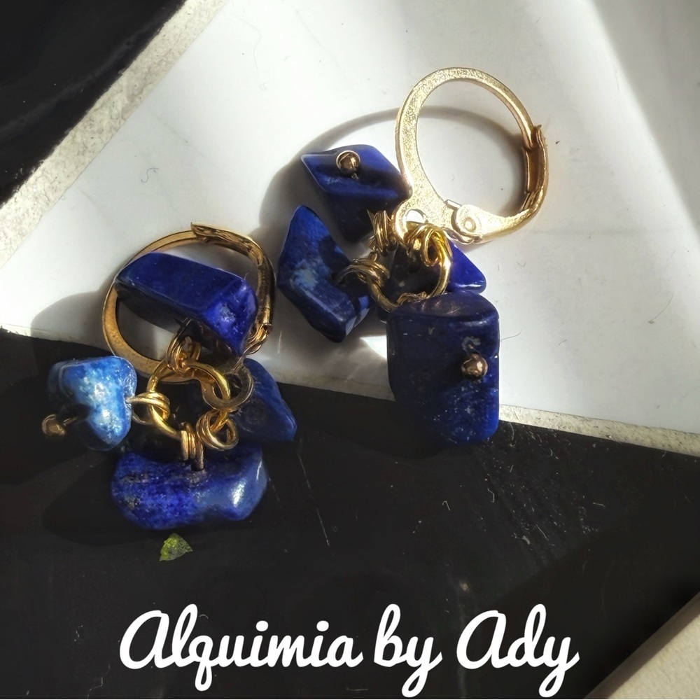 Blue Dangle Earrings with Intricate Design